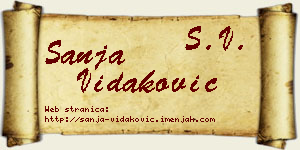 Sanja Vidaković vizit kartica